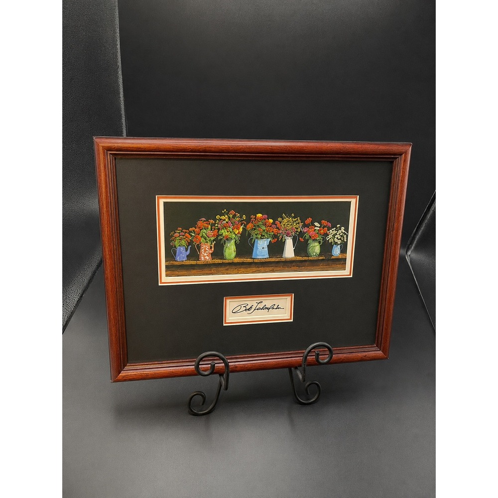 Bob Timberlake Framed Floral Art Print August Colors/SignatureCard 13.5x10.5